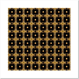 Gold Ornate Lace Tile Posters and Art